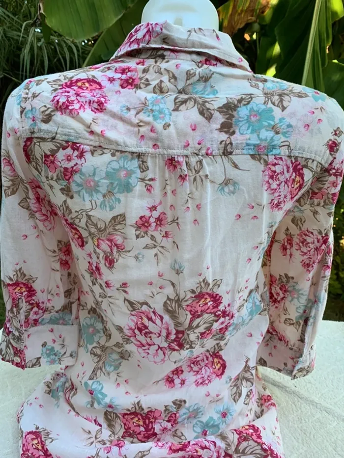 Chemise longue Bershka taille S taille 36 fleurie manches3/4 - photo numéro 7