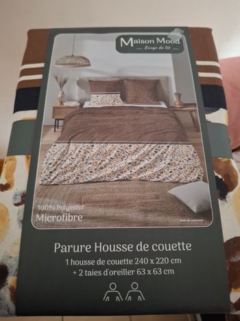 Parure housse de couette plus 2 taie d'oreiller