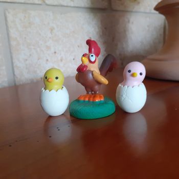 Figurines Coq 🐓 et ses Poussins 🐤
