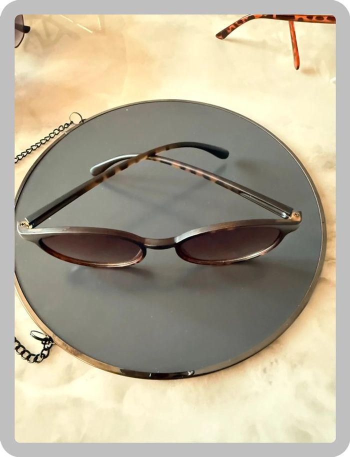 Lunette de soleil ronde léopard - photo numéro 3