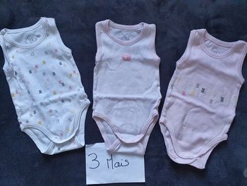 Bodys sans manches, 3 mois