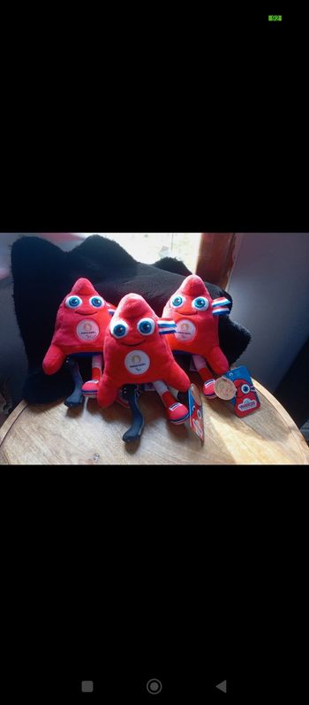 Lot de 3 Mascottes Phryges Paralympiques JO Paris 2024 Neuves Officielles