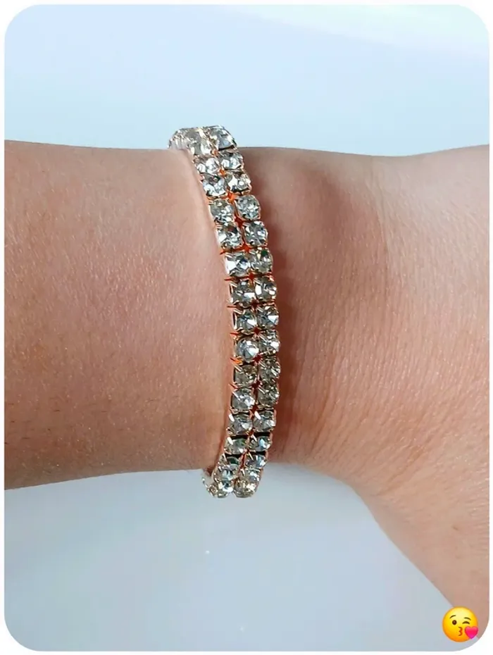 Bracelet double rang brillant – strass étincelants - photo numéro 3