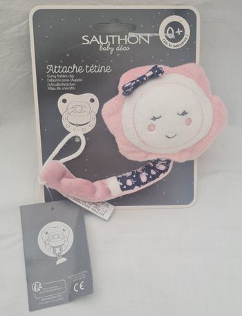 Attache tétine hochet  Miss fleur de Lune - Sauthon