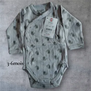 Body manches longues garçon-62cm(3mois)- Neuf avec étiquette