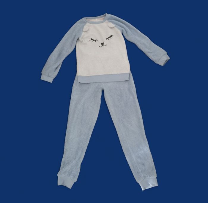 Pyjama chaud bleu et blanc zeeman taille 13/14 ans