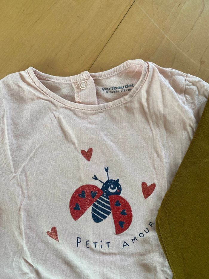 Lot 2 tee-shirts manches longues - 9 mois - Vertbaudet - photo numéro 3
