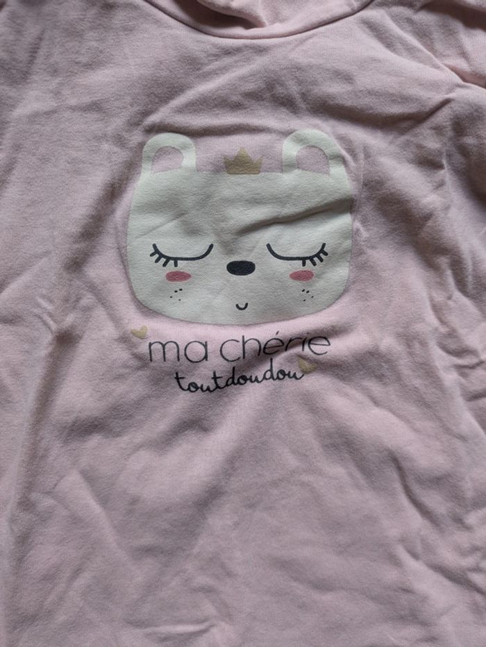 Tee-shirt à manches longues fille rose très bon état ma chérie - photo numéro 2