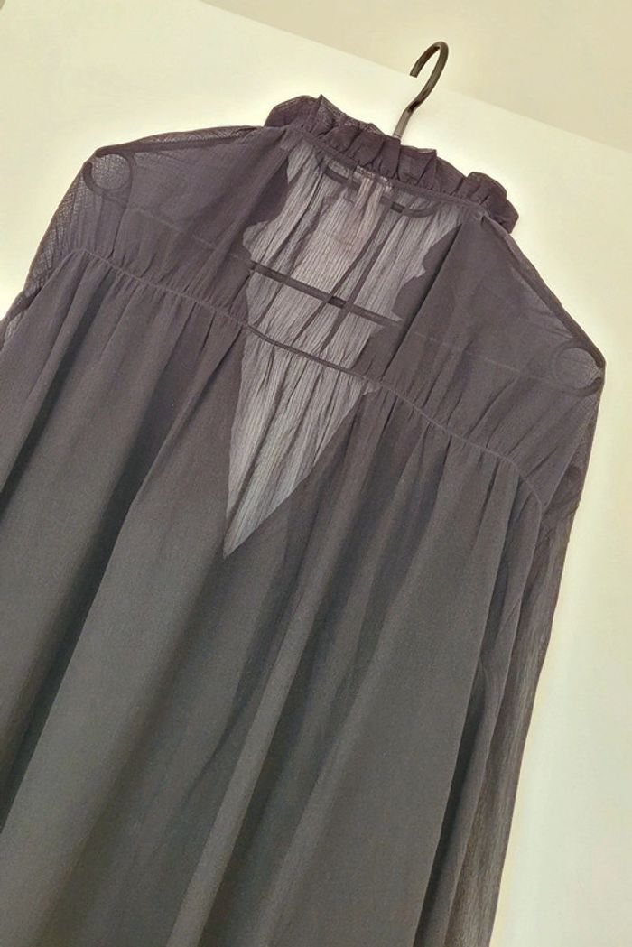 Robe noire transparence manches longues col qui se noue H&M Taille XL Neuf - photo numéro 2