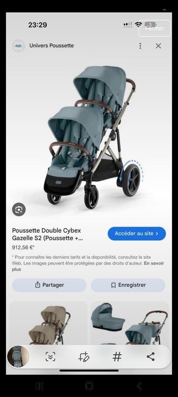 Poussette double cybex gazelle S