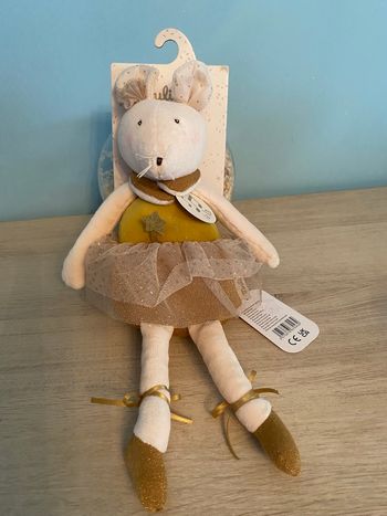 Doudou musical souris moulin roty neuf étiquetté 