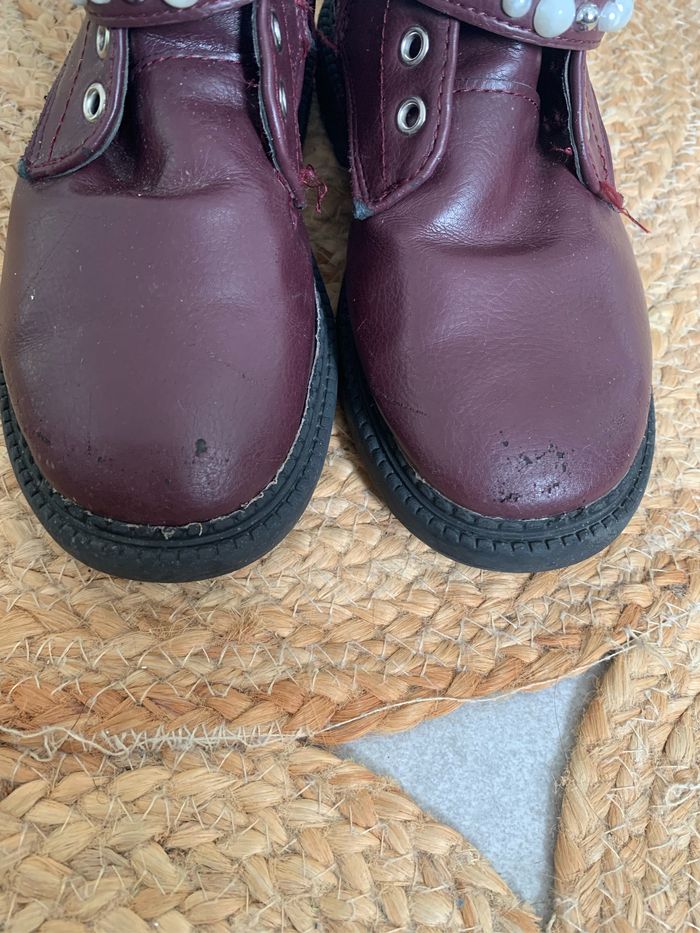 Bottes bordeaux avec perles 32 - photo numéro 5