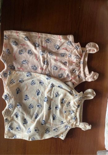 👶 Lot de 2 barboteuses bébé fille – 1 mois 🌸✨