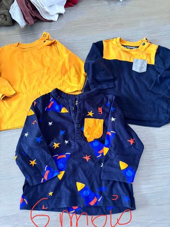 Lot tee shirt manche longue 6 mois