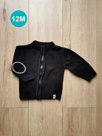 Gilet zip noir Kitchoun 12 mois