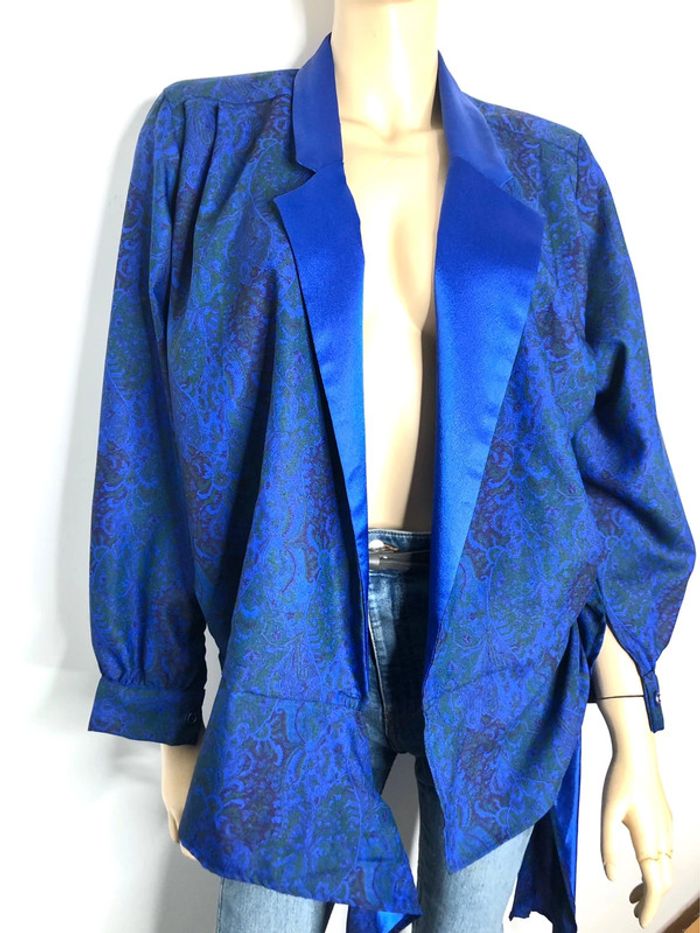 Magnifique blouse vintage satinée style cache coeur taille 42/44 ou autre voir mesures - photo numéro 4