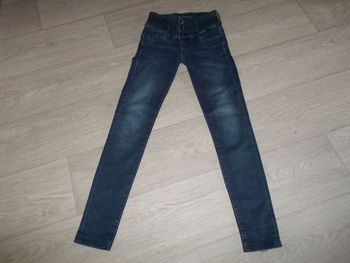 Jean SALSA bleu foncé délavé par endroits strass taille 34 EUR TBE