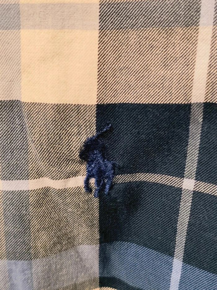 Chemise Ralph Lauren Vintage à Carreaux – Custom Fit – Bleu/Blanc (Taille M) - photo numéro 2
