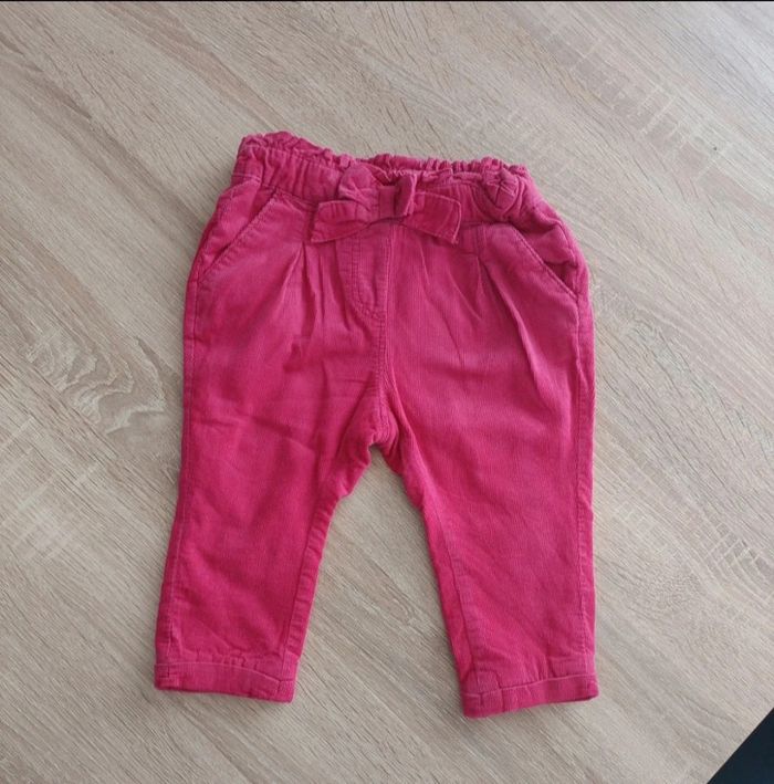 Pantalon velours rose - taille 9 mois - tape à l'oeil - photo numéro 2