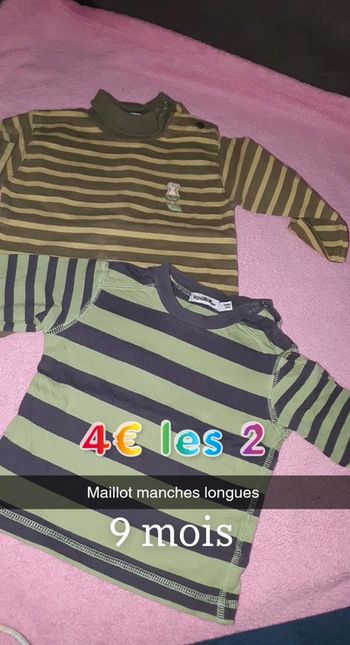 Lot maillots manches longues 9 mois garçon