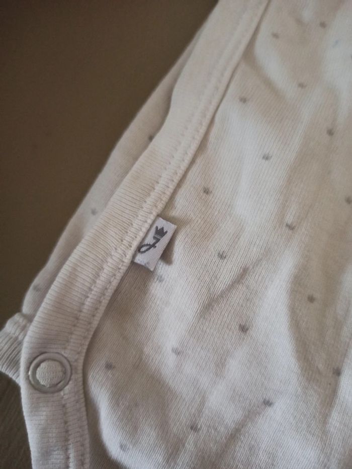 Body blanc à pois gris 3 mois Jacadi - photo numéro 6