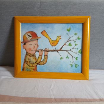 🖼️ Cadre déco enfant garçon & oiseau 🎶 ambiance douce 🌿