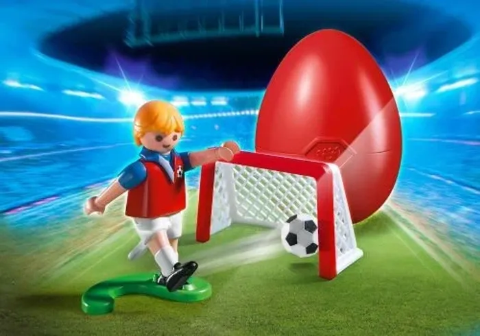 Playmobil joueur de foot avec but, oeuf de Pâques (4/10 ans) - photo numéro 2
