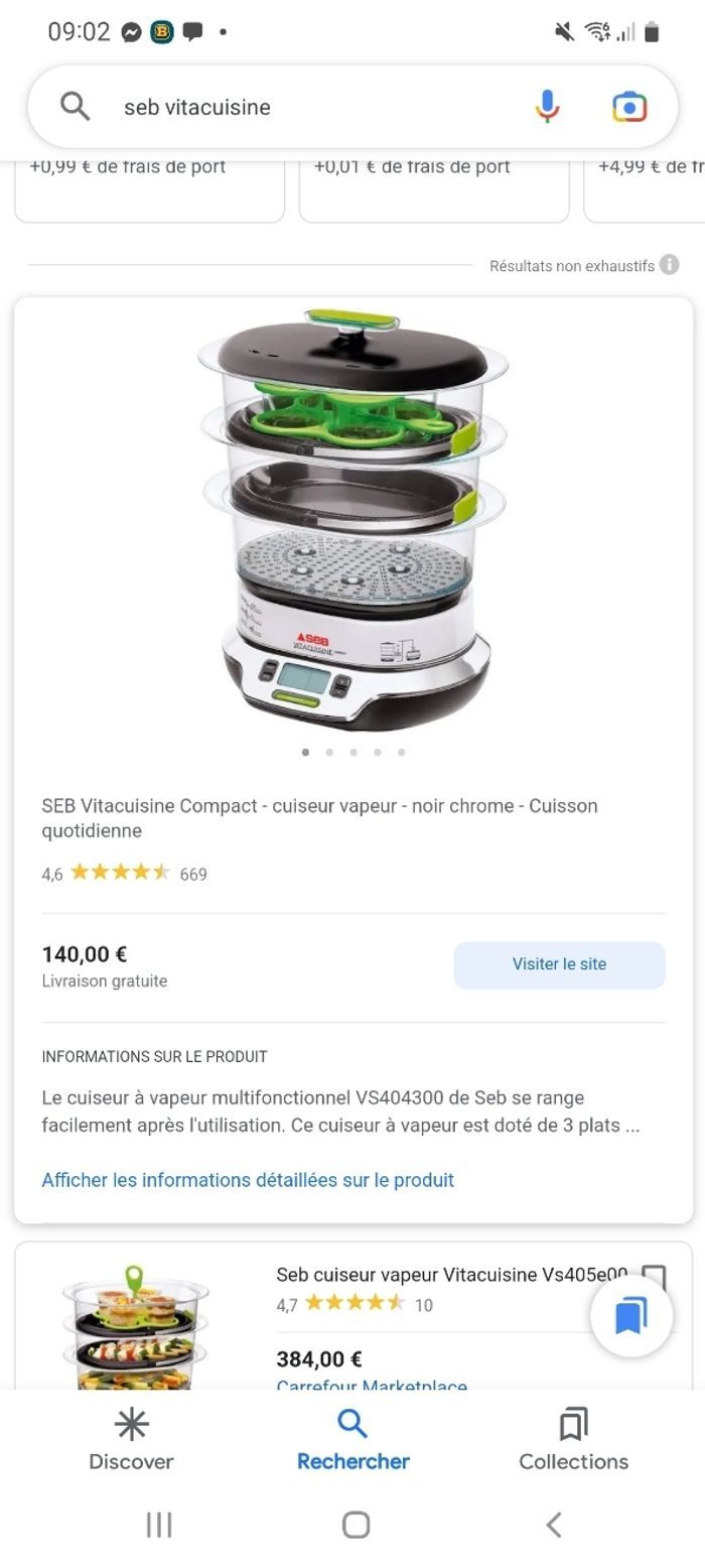 Cuiseur Vapeur SEB Vita Cuisine. - photo numéro 2