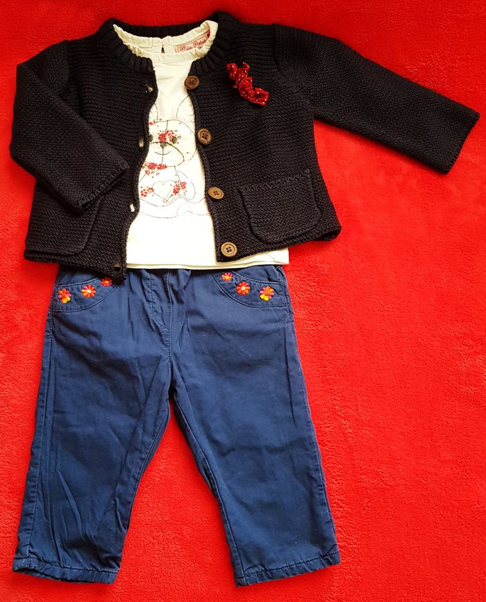 🌸 Ensemble 3 pièces - Tissaia/Dpam - 9/12 mois 🌸 - photo numéro 2