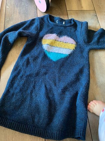 Belle robe bleue coeur 5 ans