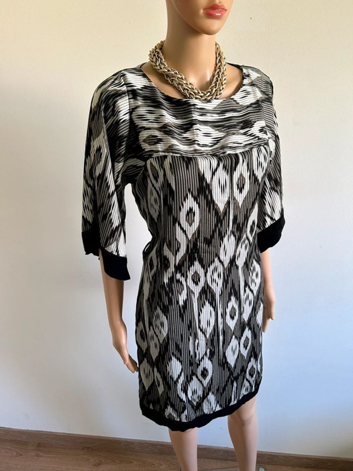 Robe imprimée kaki beige et noire Morgan taille 38 jamais portée - photo numéro 2