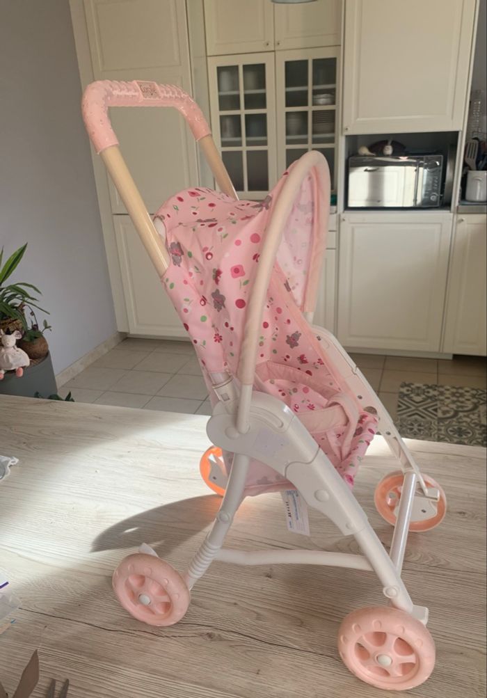 Corolle petite poussette rose pour poupon - photo numéro 5