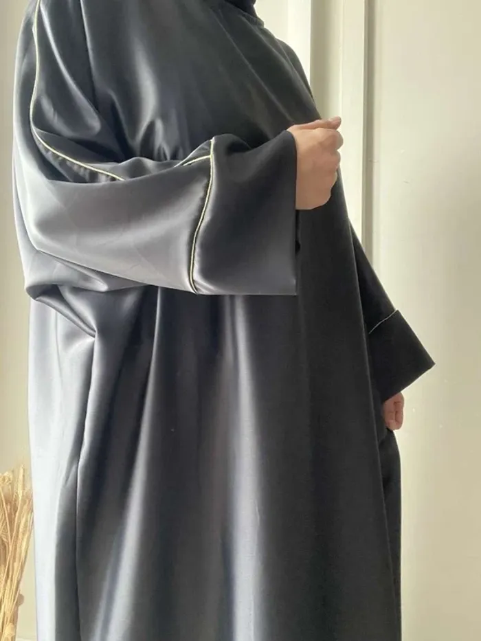 Abaya satinée anthracite - photo numéro 2