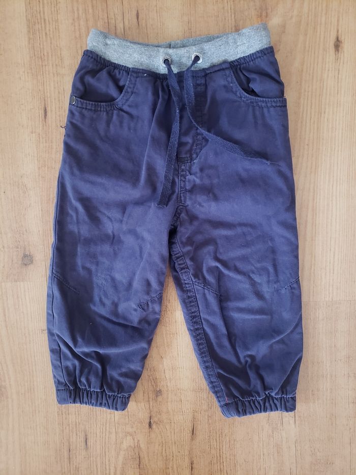 Pantalon en toile bleue doublé coton Orchestra 18 mois