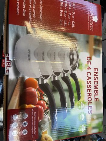 Set de 4 casseroles Napoleon inox