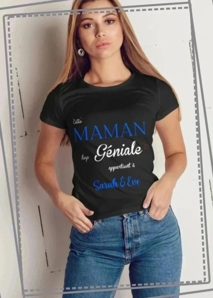 T-shirt "Cette Maman trop Géniale appartient à" - Cadeau Unique pour la Fête des Mères - photo numéro 5