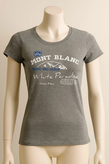 T-shirt gris Mont Blanc – Taille M