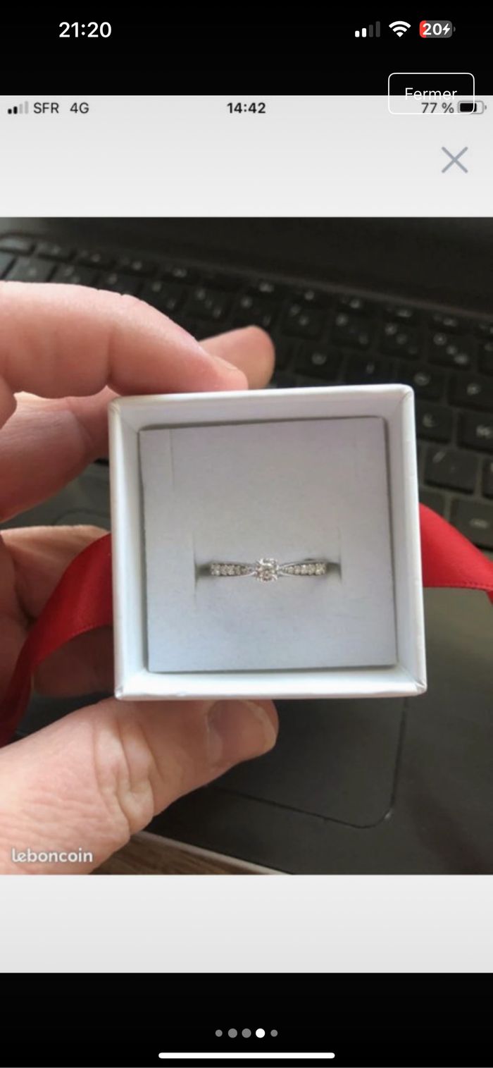 Solitaire en or blanc et diamants  💍 - photo numéro 3