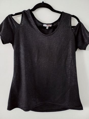 T-shirt noir pailleté