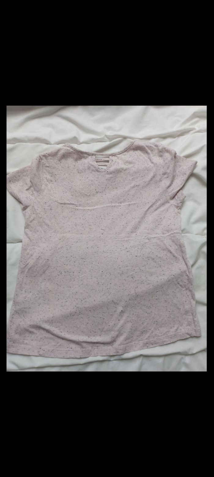 Tee shirt manches courtes rose a beabs réversibles 134/140 palomino neuf 5€ - photo numéro 4