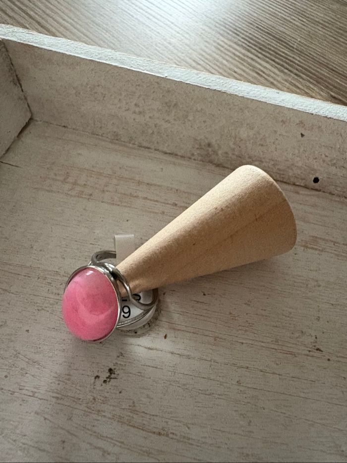 Bague argentée rose  T6 - photo numéro 2