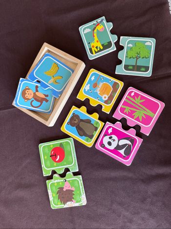 Puzzle bois associations animaux