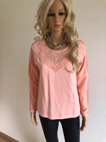 Pull rose clair à manches longues Cache Cache taille S TBE