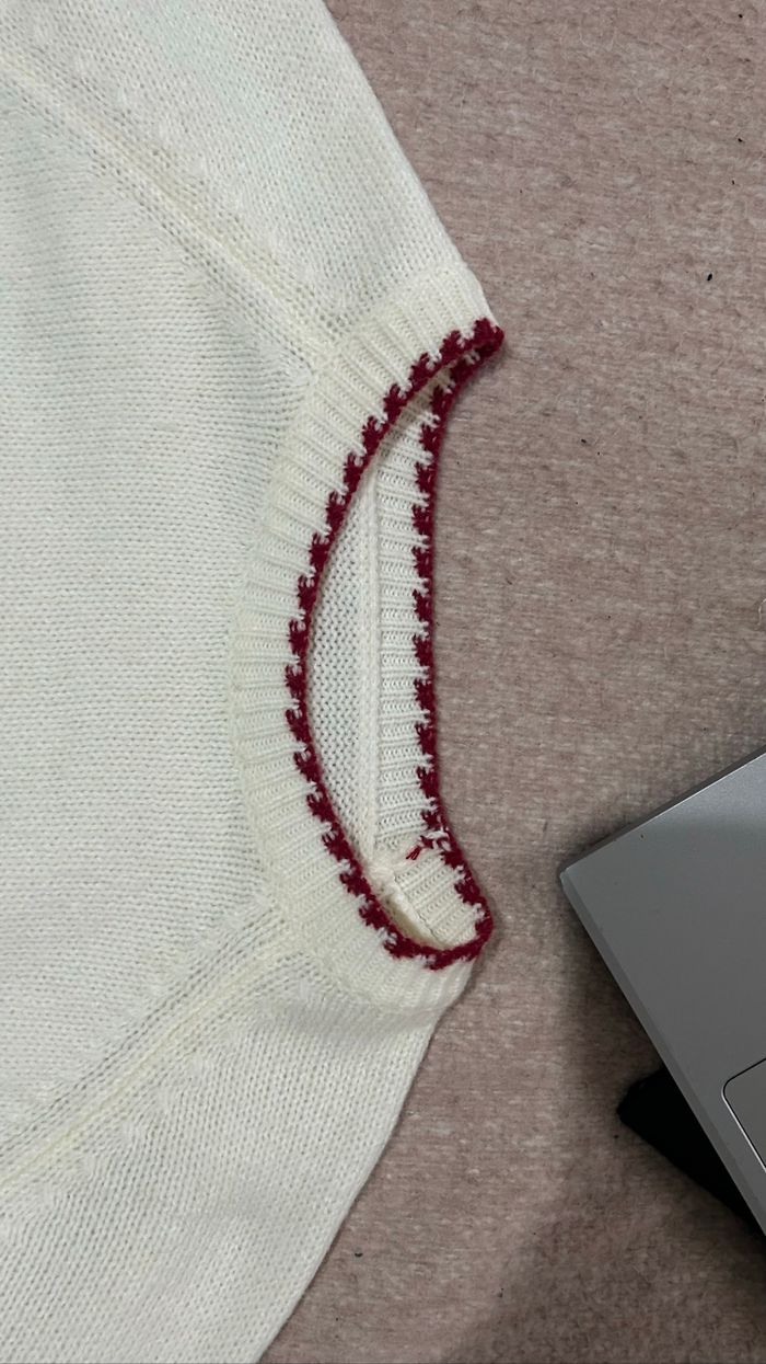 pull d’hiver blanc et rouge - photo numéro 3