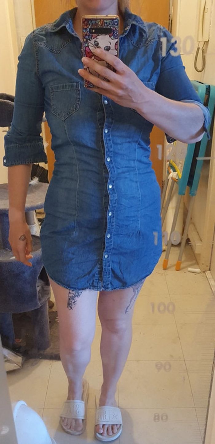 Robe chemise en jeans xs - photo numéro 2