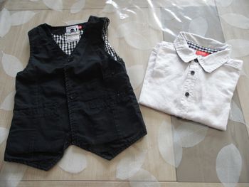 Ensemble Chemise blanche + boléro noir 5 ans