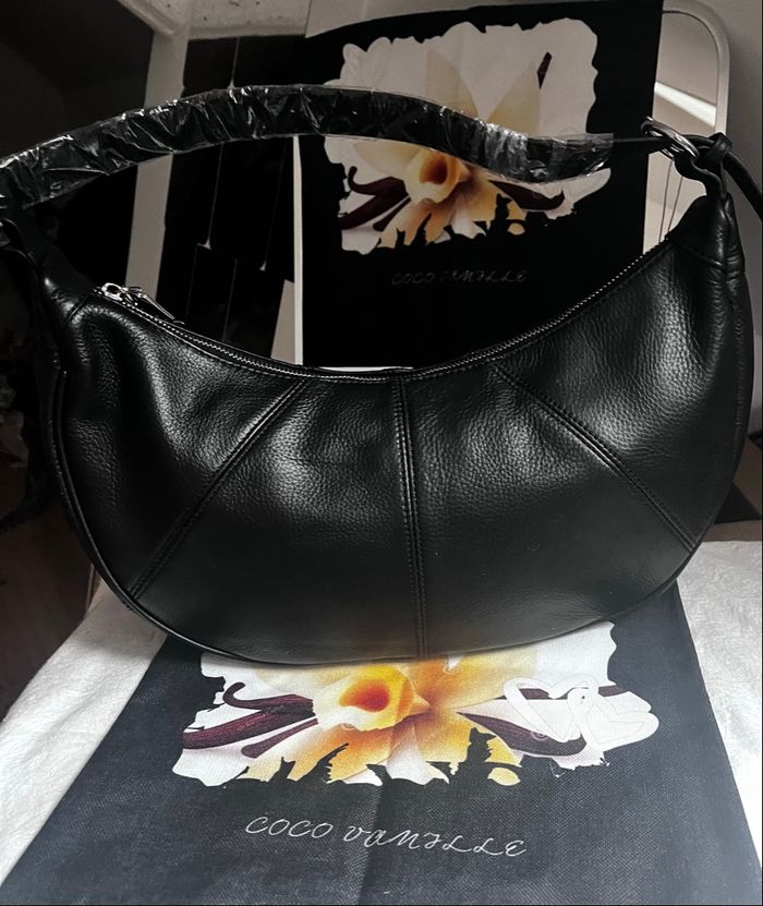 Sac créatrice Coco Vanille en cuir noir 👜 - photo numéro 4