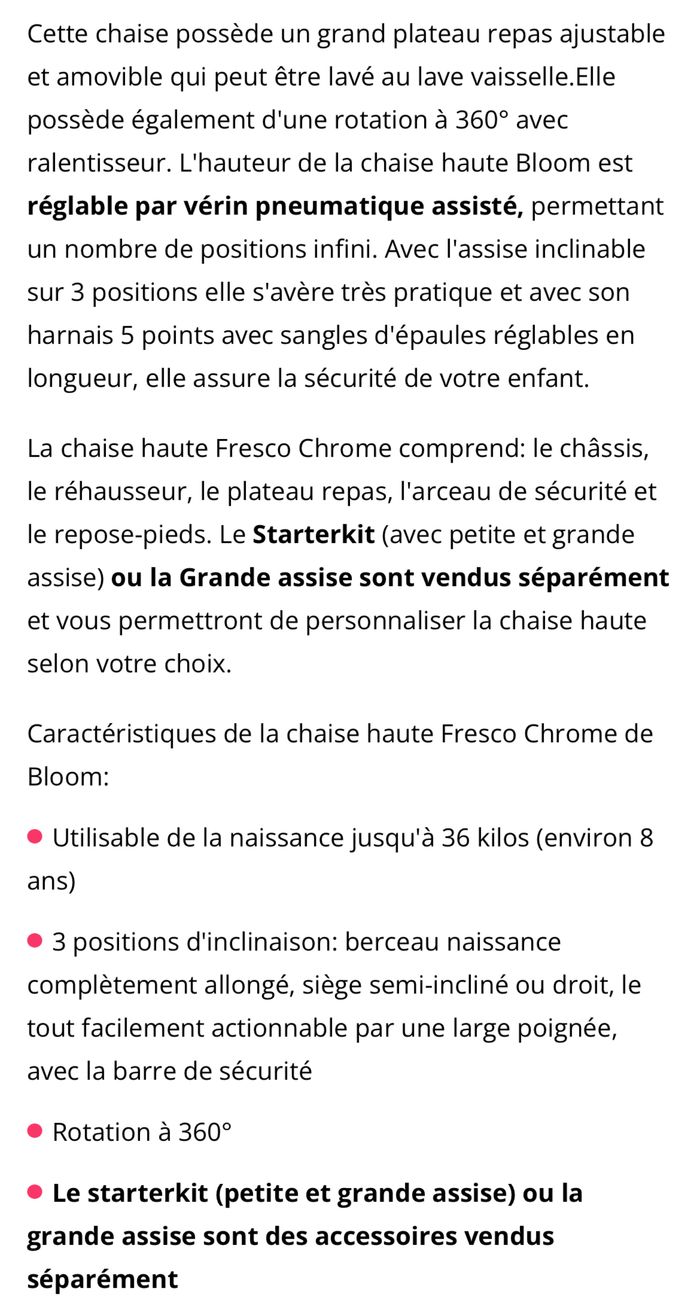 Chaise haute 3 en 1 model fresco marque bloom - photo numéro 9