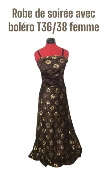 Robe de soirée avec boléro T36/38 femme 👗