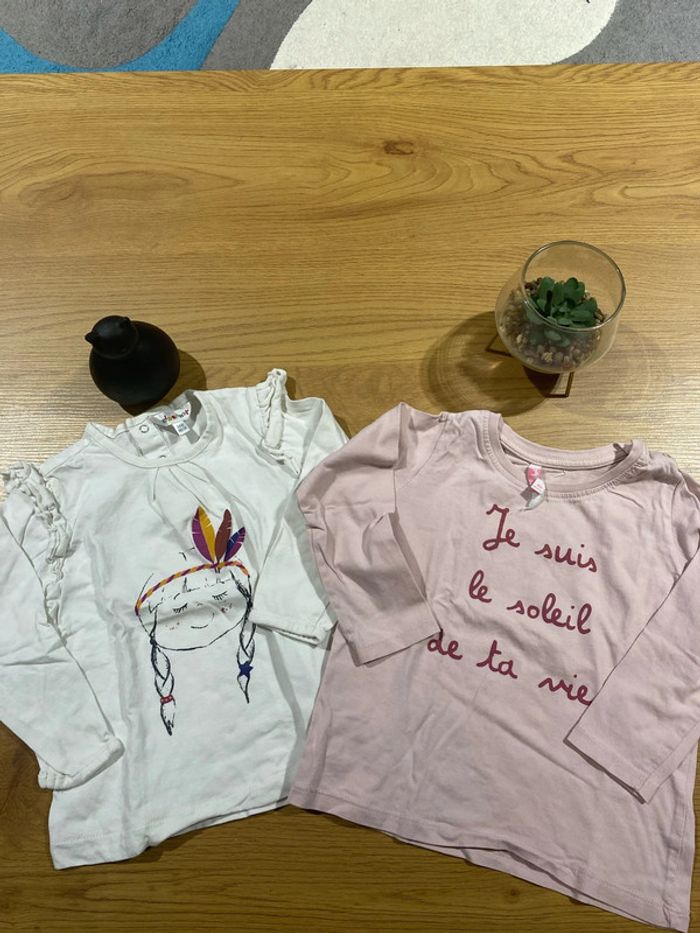 💫lot de 2 petit t-shirt manches longues bébé 💫